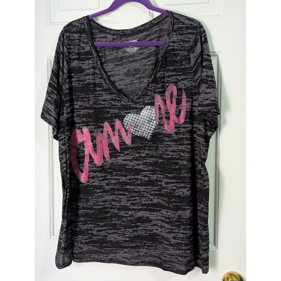 LOT OF 2 Lane Bryant AMORE PARIS MILAN FASHION T-Shirt Womens 26 28 Rhinestone - Picture 2 of 12